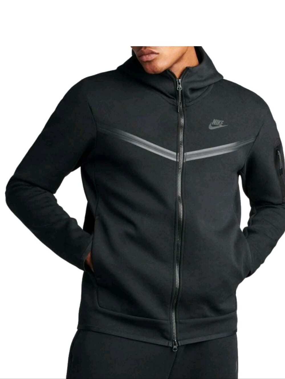 NIKE Sportswear Men's Full Zip Tech Fleece Hoodie - Black CU4489-010